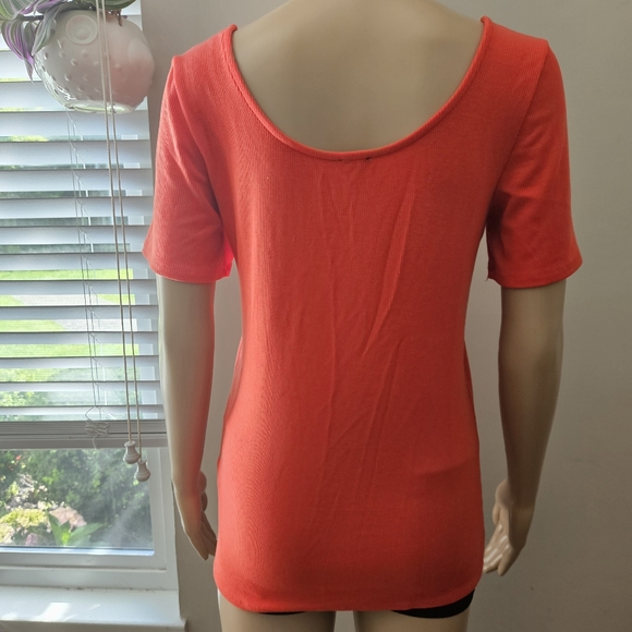 J crew red scoop neck top stretch short sleeves tee blouse - Picture 6 of 12